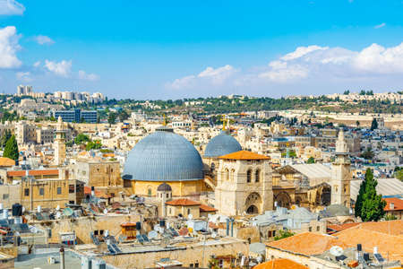 Cityspace of Jerusalem with church of holy sepulchre, Israel