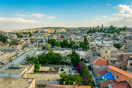Aerial view of Jerusalem with hurva synagogue, Israelの写真素材