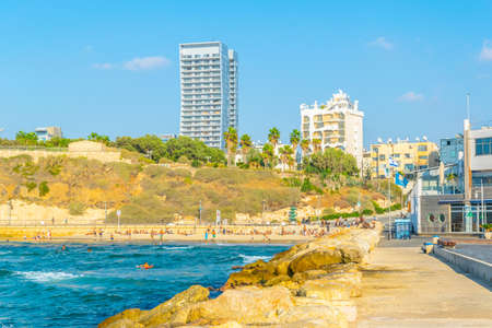 TEL AVIV, ISRAEL, SEPTEMBER 10, 2018: View of seaside promenade in Tel Aviv, Israelのeditorial素材