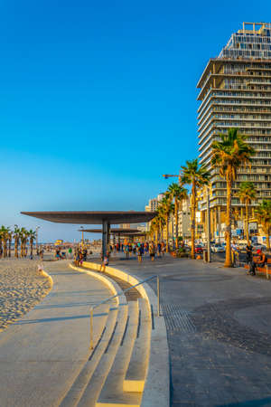 TEL AVIV, ISRAEL, SEPTEMBER 10, 2018: View of seaside promenade in Tel Aviv, Israelのeditorial素材