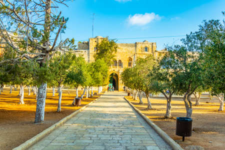 gate towards the Al Aqsa mosque and dome of the rock in Jerusalem, Israelの写真素材