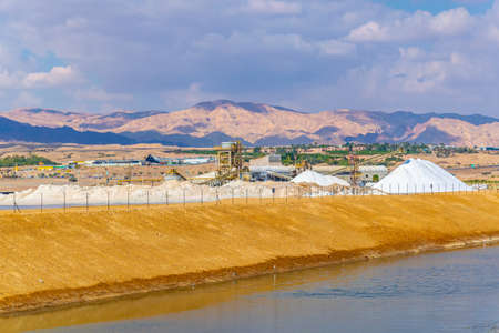 EILAT, ISRAEL, DECEMBER 30, 2018: Salt production facility in Eilat, Israelのeditorial素材