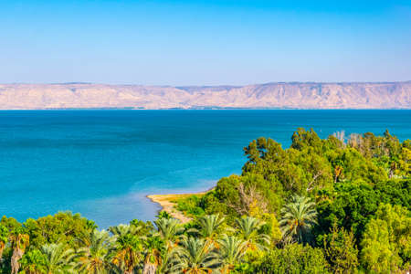 Sea of Galilee viewed from mount Arbel in Israel