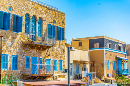 Houses situated on seaside of the old town of Akko/Acre, Israel