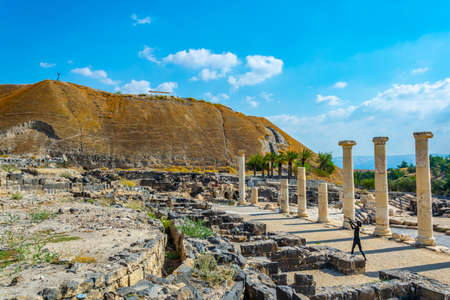 Beit Shean roman ruins in Israelの写真素材