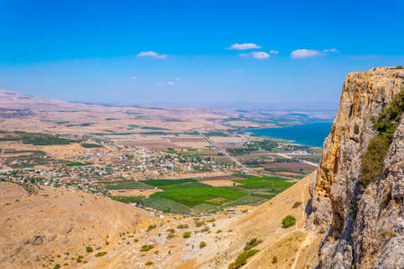 Sea of Galilee viewed from mount Arbel in Israel