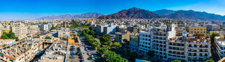AQABA, JORDAN, DECEMBER 31, 2018: Aerial view of Aqaba, Jordan
