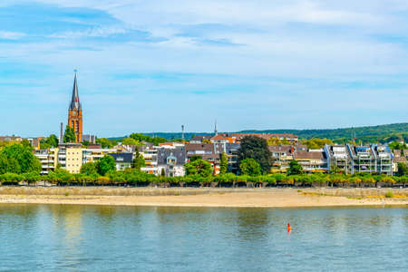 Riverside of Rhein in Bonn in Germanyの写真素材