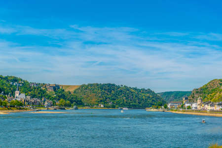 River Rhein between St. Goar and St. Goarshausen in Germany
