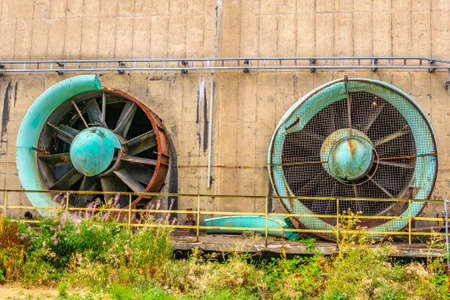 Buildings scattered inside of the industrial complex Zollverein in Essen, Germanyの写真素材