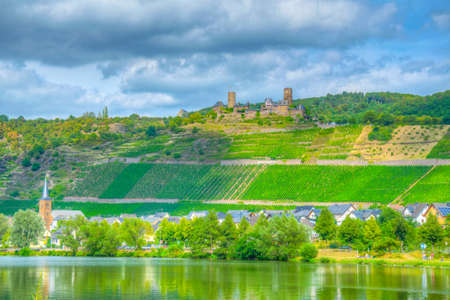 Burg Thurant above Alken town in Germanyの写真素材