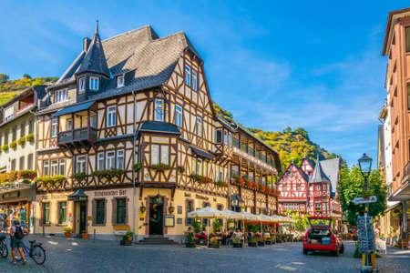 BACHARACH, GERMANY, AUGUST 16, 2018: View of a street in the center of Bacharach, Germanyのeditorial素材