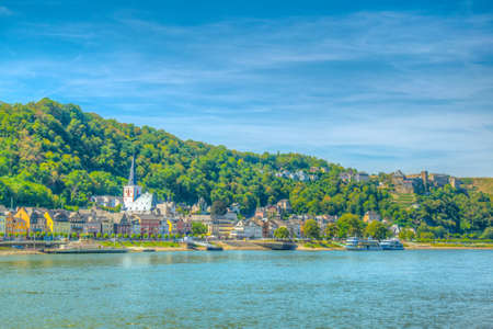 ST. GOAR, GERMANY, AUGUST 16, 2018: View of riverside promenade at St. Goar, Germany