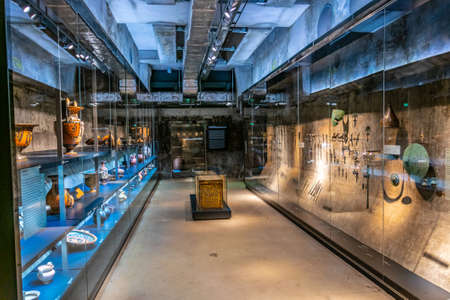 ESSEN, GERMANY, AUGUST 10, 2018: Interior of museum in the industrial complex Zollverein in Essen, Germanyのeditorial素材