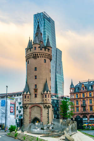 FRANKFURT, GERMANY, AUGUST 18, 2017: View of the Eschenheimer gate in Frankfurt, Germanyのeditorial素材