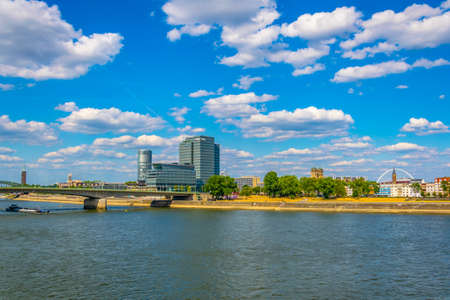 COLOGNE, GERMANY, AUGUST 11, 2018: Kennedy quay in Cologne, Germanyのeditorial素材