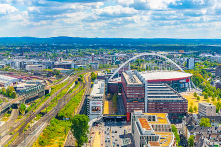 COLOGNE, GERMANY, AUGUST 11, 2018: Aerial view of Lanxess arena in Cologne, Germanyのeditorial素材