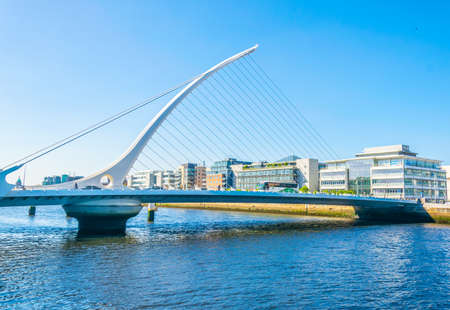 Samuel Beckett bridge over river Liffey in Dublin, Ireland