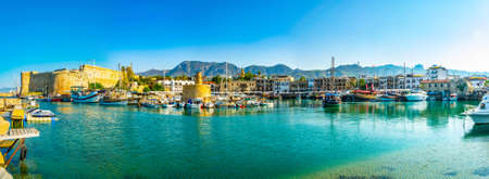 KYRENIA, CYPRUS, AUGUST 25, 2017: View of a port in Kyrenia/Girne during a sunny summer day, Cyprusのeditorial素材