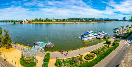 BONN, GERMANY, AUGUST 12, 2018: Riverside of Rhein in Bonn in Germanyのeditorial素材