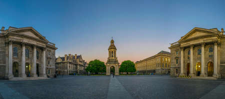 Campanile inside of the trinity college campus in Dublin, irelandのeditorial素材