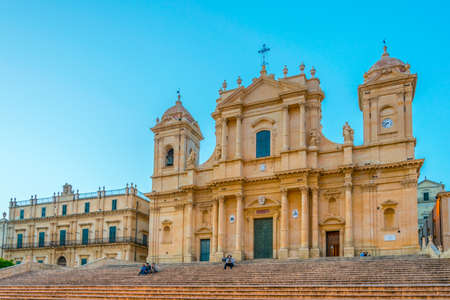 Basilica Minore di San Nicole in Noto, Sicily, Italyのeditorial素材