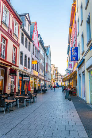 KOBLENZ, GERMANY, AUGUST 13, 2018: View of a narrow street in the center of Koblenz in Germanyのeditorial素材