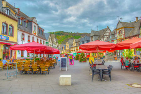 KOBERN-GONDORF, GERMANY, AUGUST 15, 2018: Square at Kobern-Gondorf, Germanyのeditorial素材