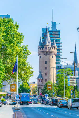 FRANKFURT, GERMANY, AUGUST 18, 2018: View of the Eschenheimer gate in Frankfurt, Germanyのeditorial素材