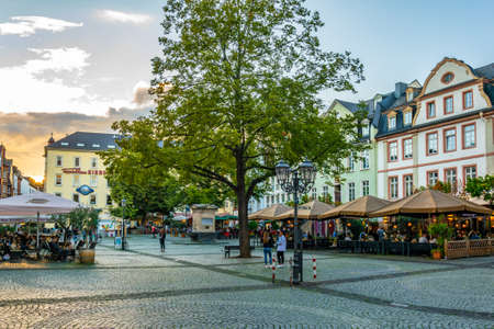 KOBLENZ, GERMANY, AUGUST 13, 2018: Am plan square in the center of Koblenz in Germany