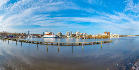 Pier on lake Malaren in Vasteras, Sweden