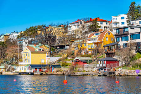 Small village on Lake Malaren near Stockholm in Sweden