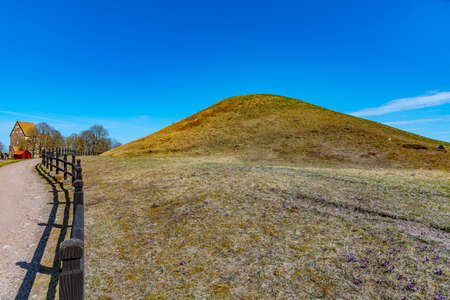 Burial mounds at Gamla Uppsala in Swedenの写真素材
