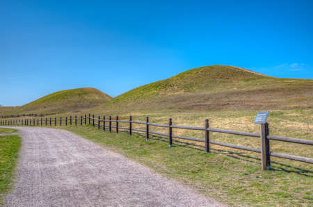 Burial mounds at Gamla Uppsala in Swedenの写真素材