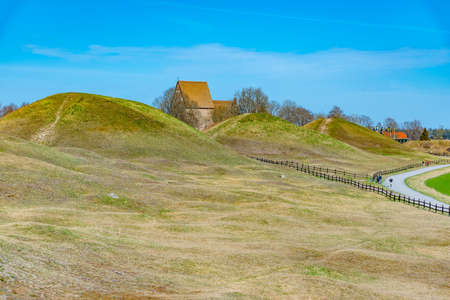 Burial mounds at Gamla Uppsala in Swedenの写真素材