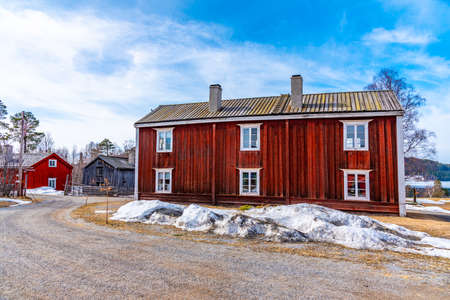 Examples of rural architecture in the Jamtli open-air museum in Ostersund, Swedenのeditorial素材