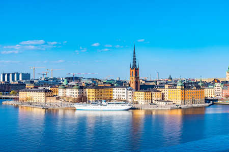 Gamla stan in Stockholm viewed from Sodermalm island, Swedenのeditorial素材