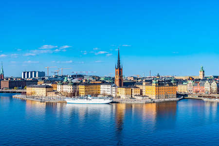 Gamla stan in Stockholm viewed from Sodermalm island, Swedenのeditorial素材