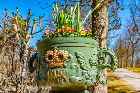 Royal flower pot in the Drottningholm Palace in Swedenのeditorial素材