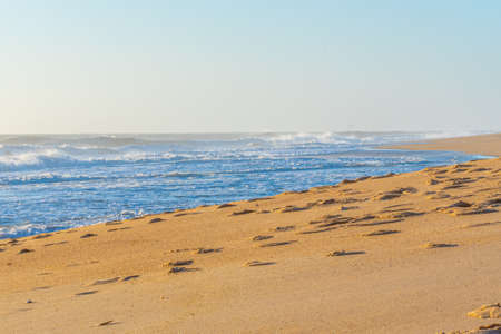 View of North beach at Nazare, Portugal
