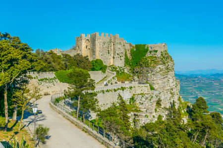 Castello di Venere in Erice, Sicily, Italyのeditorial素材