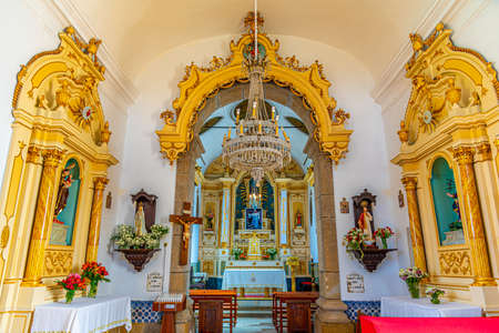 PONTE DE LIMA, PORTUGAL, MAY 24, 2019: Interior of Church of Santo AntÃ³nio da Torre Velha at Ponte de Lima, Portugalのeditorial素材