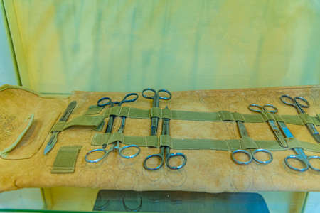 VIANA DO CASTELO, PORTUGAL, MAY 24, 2019: Hospital room at the Gil Eannes ship moored at Viana do Castelo in Portugalのeditorial素材