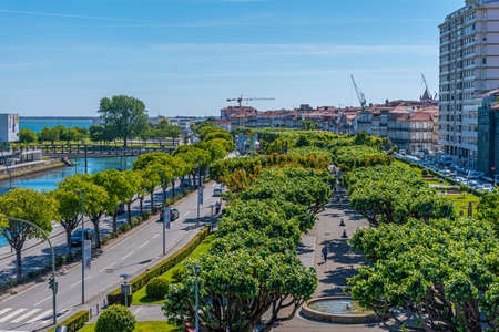 VIANA DO CASTELO, PORTUGAL, MAY 24, 2019: Public garden at Viana do Castelo in Portugalのeditorial素材