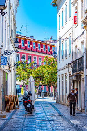 LEIRIA, PORTUGAL, MAY 27, 2019:View of a street in center of Leiria, Portugalのeditorial素材