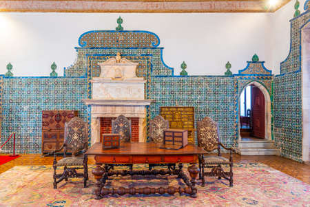 SINTRA, PORTUGAL, MAY 30, 2019: Interior of the National palace at Sintra, Portugalのeditorial素材