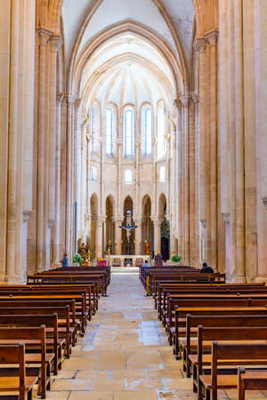 ALCOBACA, PORTUGAL, MAY 28, 2019: Interior of church in the Alcobaca monastery, Portugalのeditorial素材