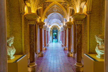SINTRA, PORTUGAL, MAY 30, 2019: Interior of Palace of Monserrate at Sintra, Portugalのeditorial素材