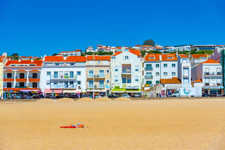 NAZARE, PORTUGAL, MAY 28, 2019: Seaside view of Nazare in Portugalのeditorial素材