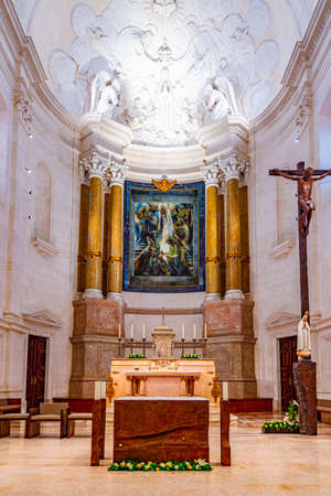 FATIMA, PORTUGAL, MAY 27, 2019: Interior of the famous sanctuary of Fatima in Portugal